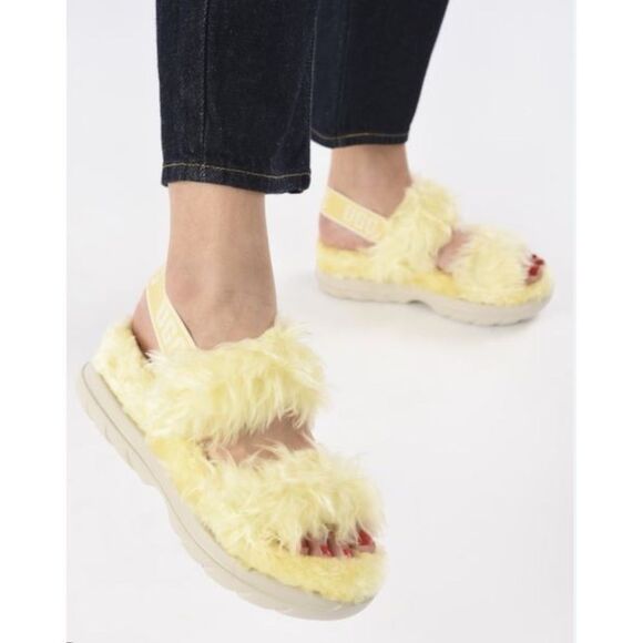 UGG Flutt Sugar sandals in YELLOW Size 7 / New No Box - Picture 3 of 9